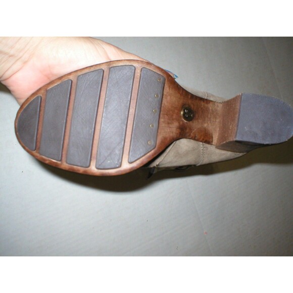 New Womens Parker 5.5 Frye Suede Leather Boots Short Fringe Gray Brown Lace Up - Picture 12 of 12